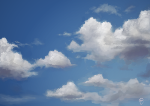 Having A Hard Time Lately. Painted More Clouds. I Don't Know If They're As Successful As The First Go.