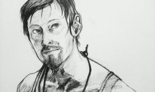 Porn photo practice drawing Daryl Dixon, using a screencap