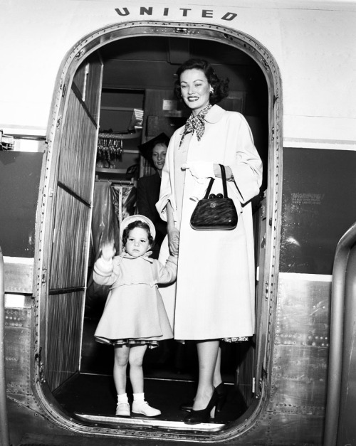 Gene Teirney with daughter, Christina. May 24, 1951