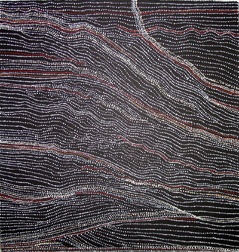 rerylikes:  Dorothy Napangardi. Karntakurlangu Jukurrpa (Women’s Dreaming), 2002. Sandhills of Minamina, ochre coloured 