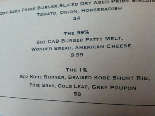 thedailywhat:Menu Items Of The Times of the Day: Spotted at BLT Steak DC.The fact that the 99% burge