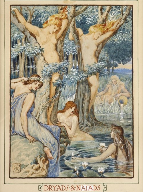 adventures-of-the-blackgang: Walter CRANE (1845-1915) Dryads &amp; Naiads