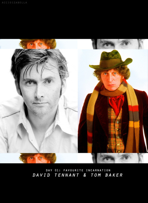 accioizabella: Day 01: Favourite Incarnation of The Doctor David Tennant and Tom Baker Okay I just c