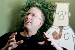 hankpeters:  comicsalliance:   ‘Dilbert’ Creator Scott Adams Announces He’s Running For President Even though it’s a solid year away, the 2012 Presidential Campaign is already heating up, and with it, the same complaints about our electoral system