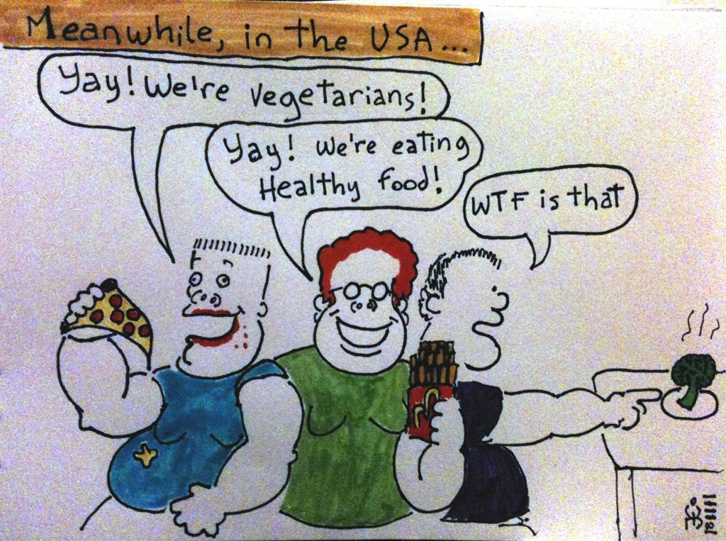 dibujitos:  Meanwhile, in the USA… Pizza is a veggie (inspired on http://fxn.ws/uZYCbR)