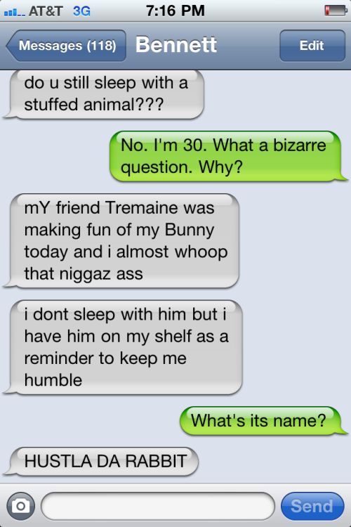 XXX textsfrombennett:  Bennett and I text about photo