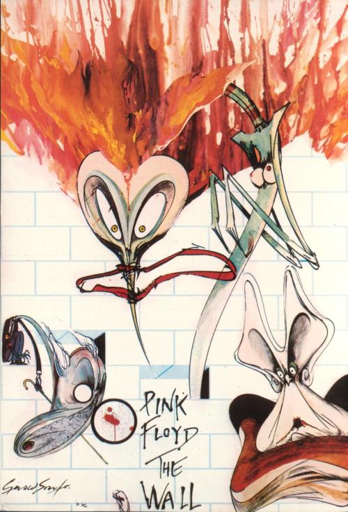 skarosburning:  Pink Floyd’s The Wall postcards with illustrations done by Gerald Scarfe.  