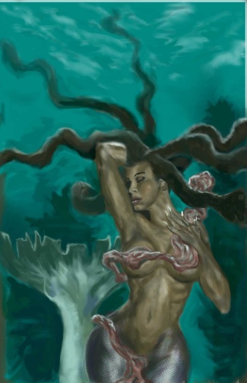 Art by Jasing Dreams
Jengu (Meingu is the plural)
Mermaid/Water spirit/Deity
Rivers, Seas, Ocean, Lakes
Origins - Sawa, Duala, Bakeweri (Cameroon)
Very similar to Mami Wata figure although the belief of meingu may predate Mami Wata traditions.
They...