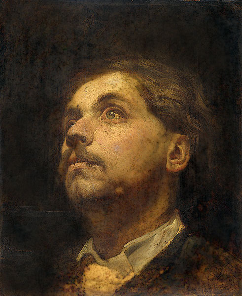 the-paintrist:  themainloop:  Matthijs Maris, Portrait of his brother Jacob Maris. 1857.  