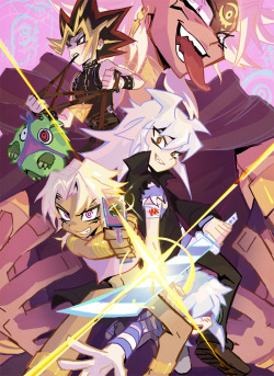 nerdgasmz:  oreturn:  So I rewatched some Panty and Stocking and this was the result. Marik and Bakura couldn’t figure out how to fit a normal collar onto Chuck/kuriboh so they did the next logical thing, which was to stuff it into a spare thong. The