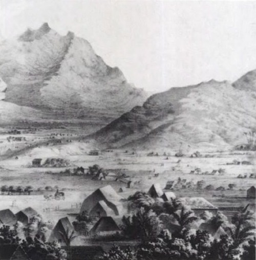 Early views of Nu'uanu Valley, Paul Emmert. Honolulu Looking Inland.
c. 1859