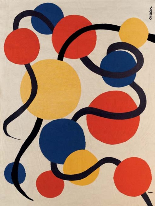 freakyfauna: Les Vers Noirs No. 23, Tapisserie D'Aubusson.Tapestry by Alexander Calder. Found here (