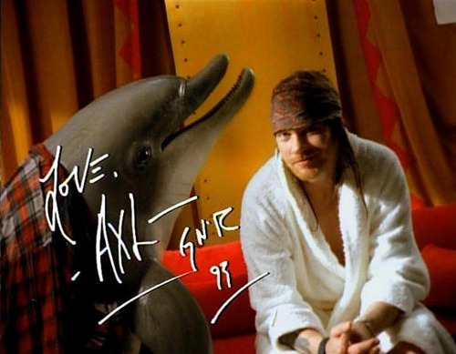 ilove-gunsnroses:  Axl DOES love dolpins ;) 