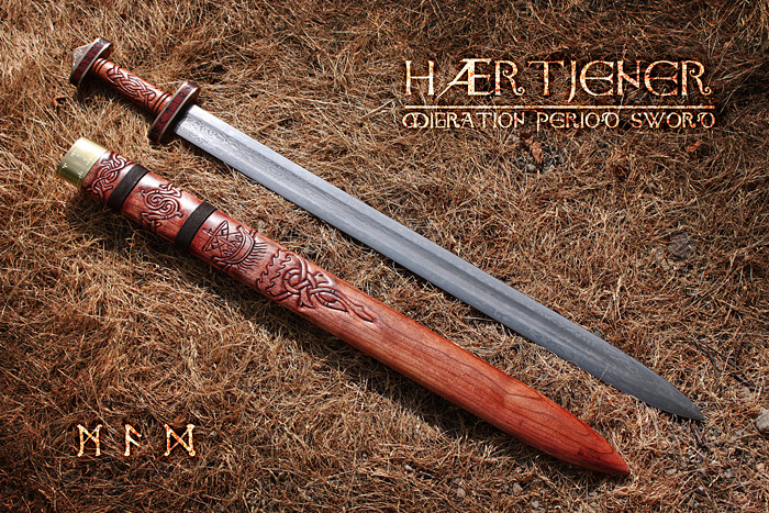 thedeerandtheoak:  Hærtjener - Pattern Welded Migration Period Sword  Forged by
