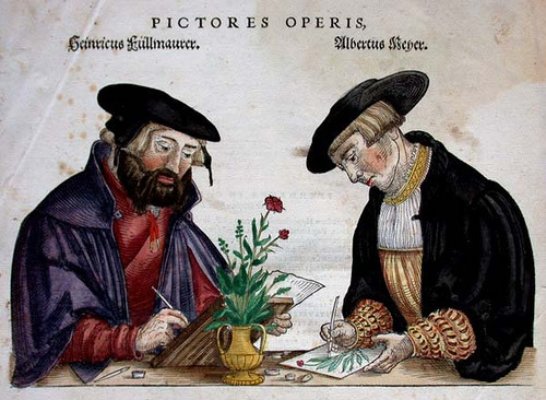 scientificillustration:
“ botanical illustrators at work by University of Glasgow Library on Flickr.
botanical illustrators at work (from Fuch’s Great Herbal)
”