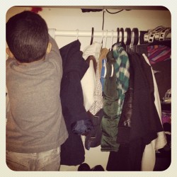 marvinking:  Organizing his wardrobe (Taken