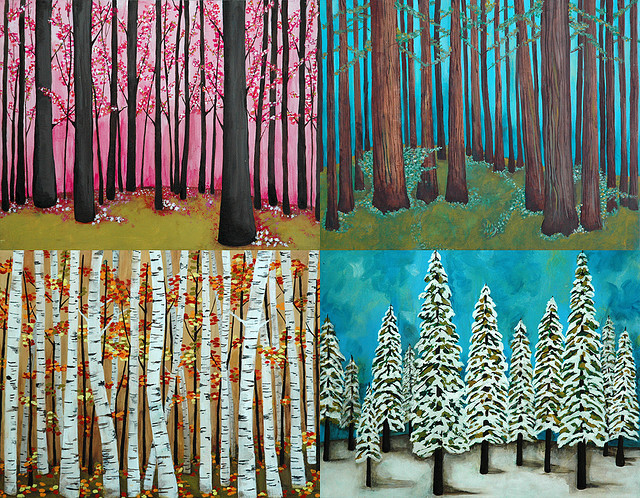 cassket:  Four new paintings available for sale by Bird in the Hand on Flickr. 