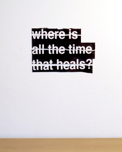 visual-poetry:  “where is all the time that heals?” by anatol knotek  No właśnie?