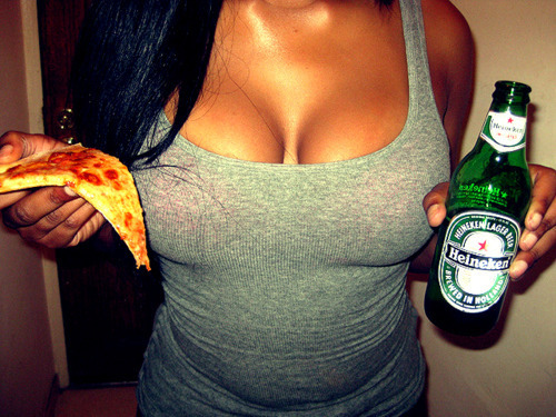 XXX jason23d:  pizza and beer bitches photo