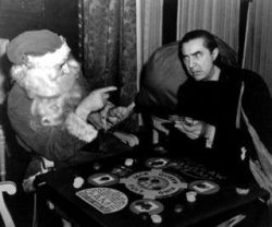 retrogasm:  Santa and Bela Lugosi 