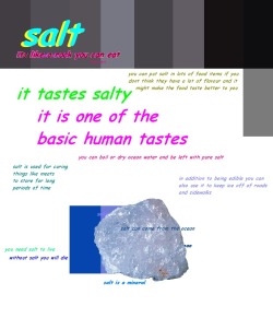 bansand:  bansand:  heres a project i made for botany class we had to pick an herb or spice to research but we chose salt instead salt isnt either of those  update: we got an F on this project 