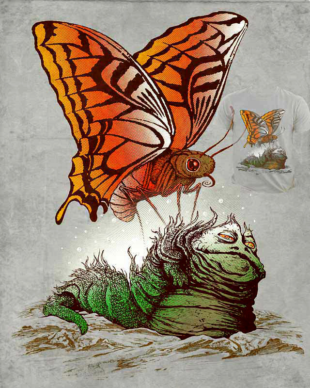 Jabba the Hutt turns into a beautiful butterfly in artist Vincent Bocognani humorous new Star Wars design. Vote it up at Threadless to see it print.
Related Rampages: Work of the Genius | Ice Planet (More)
Rebirth by Vincent Bocognani / vintz...