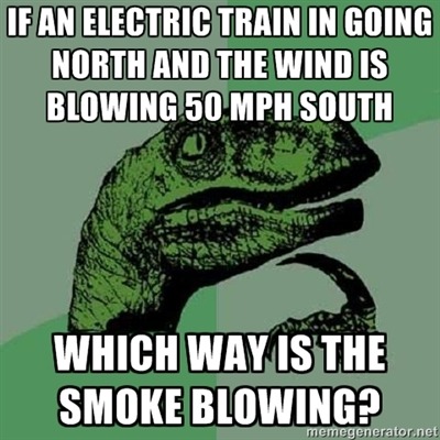 nerdycouture:  meme-spot:  meme-spot  This is a riddle. Misuse of meme. Red card!  the train’s electric…. so no smoke?