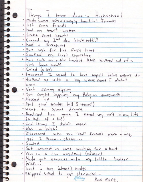 catswithoutpanties:  Idk I was just in a list making mood last night, hahah. 