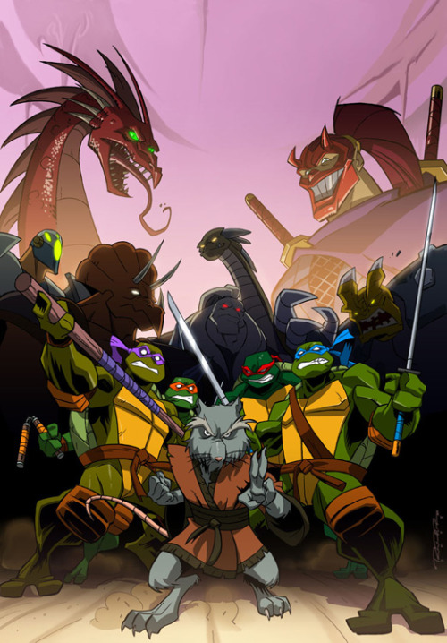 muppetfreak:  Splinter’s all, I’ll take two.  And WHAT is up with Leo’s foot? And LOL forever at Mikey’s face! 