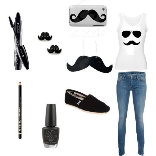 ihartmable:  MUSTACHES =} by mable916 featuring super skinny jeans MOTHER super skinny