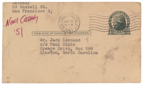 alcools: Letter from Neal Cassady to Jack Kerouac