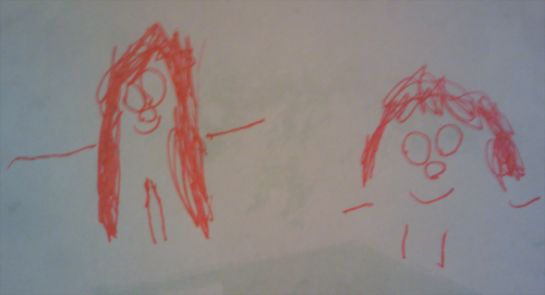 Porn photo Me and my 4-year-old sister Chloe, as drawn