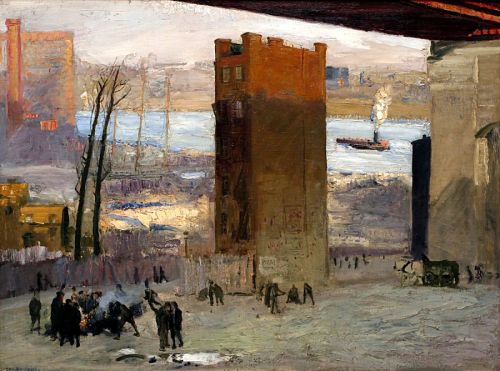 deadsunflower:George Wesley Bellows, The Lone Tenement, 1909. Oil on canvas, 36 1/8 x 48 1