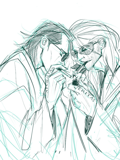 7ns:Kae requested Boondock Saints Thor and Loki last night so here we are! C:The bros share a smoke 