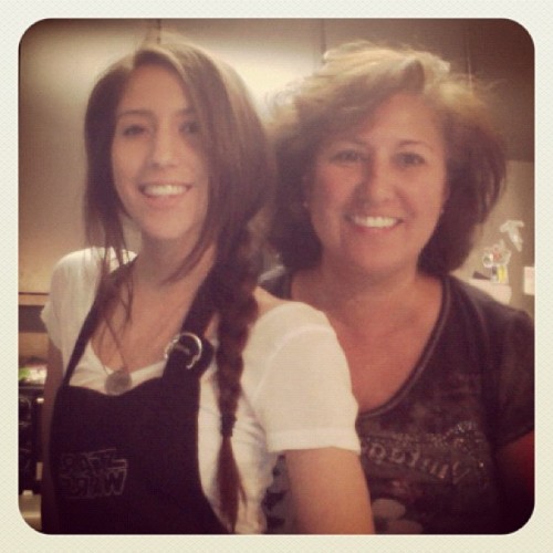 My mama and I cooking… (Taken with adult photos