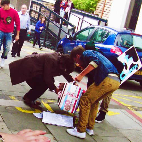  People say they don’t care. People say they’re arrogant and just in it for the money and sex. But these boys genuinely care. Care that their fans support them so much and are so dedicated and these photos prove that. At Alan Carr (the first time)
