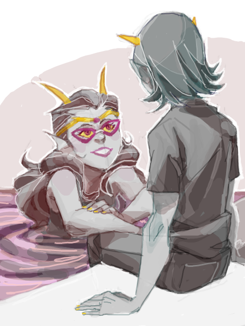 mirrorshards:oooh! i’d like to request some feferi<3terezi or karkat<3equius i-if that’s okay!