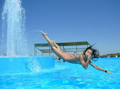 Nude water sports at clothing optional resort. adult photos