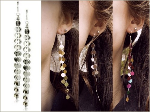 DIY Karen London “Luxe” Inspired Sequin Earrings ($40 Karen London on LEFT here, DIY on 