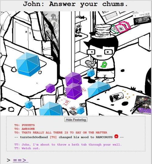 sharpestrose: twinmachines: letsdothesplit: This page sums up the first two acts of Homestuck perfec