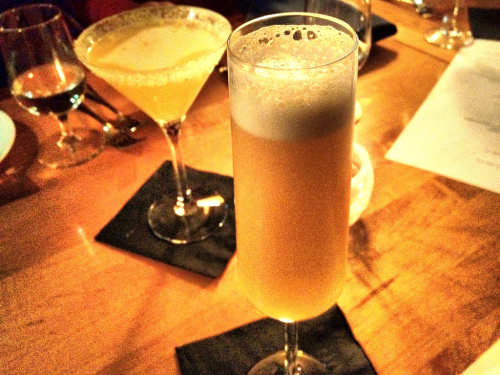 Pisco Sour at Del Alma in Corvallis, Oregon, with pisco, egg whites, lime, simple, bitters