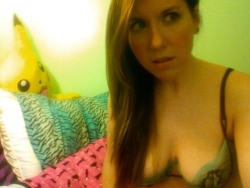 slinkandswagger:  This picture was when my brother tried to come into my room. Plus Voyeur Pikachu.