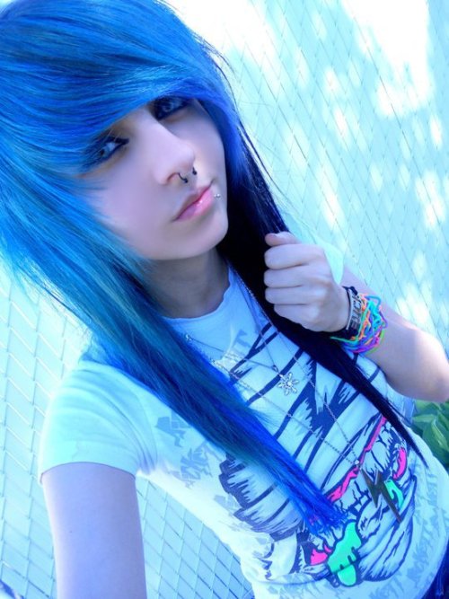 Emo girls with blue hair tumblr