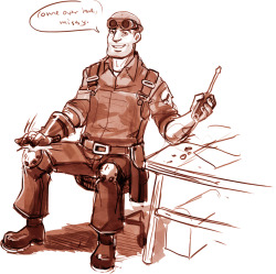 steveholtvstheuniverse:  catbountry:  phreakattack:  kichisu:  AND I SHALL TAKE CARE OF YOU HONEY I mean.. TF2 doodle! It’s been a while &lt;3  eeeeeeeeeeeeeeeee~  Hee hee hee heeeeeee…  Yes, sir! Right away, sir!