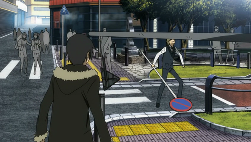 ninjabelle:  Shizuo catching a pole with his face because that’s ALWAYS relevant.