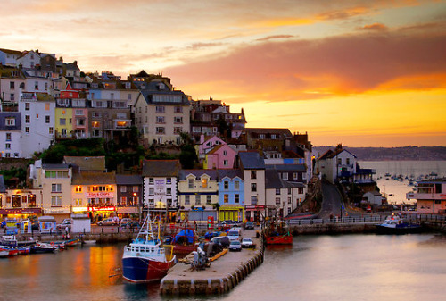 bewitchingbritain:   Brixham Harbour, at the southern end of Torbay in Devon, south-west England. Th