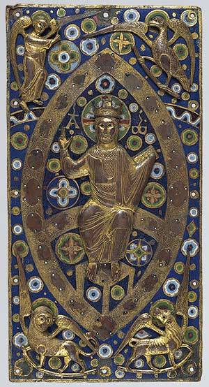 frenchhistory:   Book Cover Plaque: Christ in Majesty, ca. 1185–1210French; Made in LimogesGil