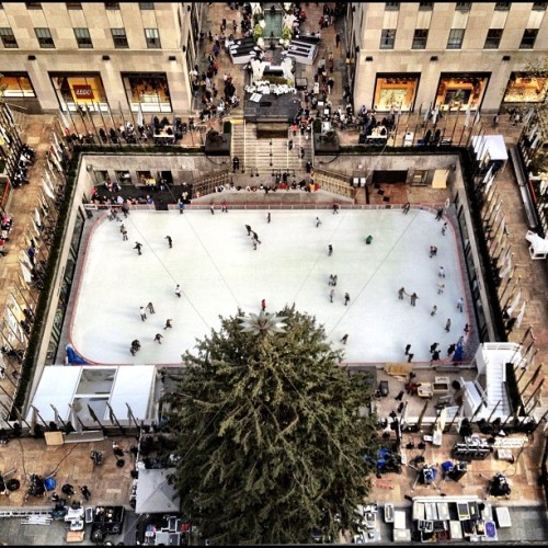 rockefellertree:  Bird’s-eye view of the Rockefeller Center Christmas Tree. #RockCenterXMAS 