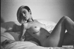 drivenbyboredom:  Back when I shot Alysha Nett I took a few black and white shots of her and Hattie Watson. Something happened to the roll of film and everything came out really fucked up but I pulled out some images in photoshop. Enjoy these adorable