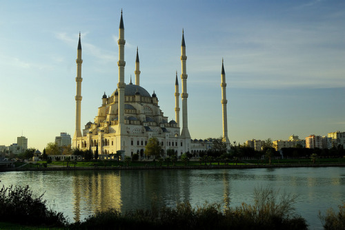 photo by Volkan Donbaloğlu on Flickr.Sabanci Central Mosque in Adana is the largest mosque in Turkey